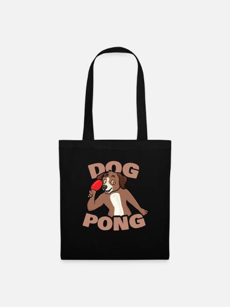 Ping Pong Hund - Stoffbeutel - Schwarz