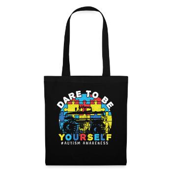 Dare Be Yourself Truck Puzzle Autism Awareness - Sac en tissu - noir - Devant