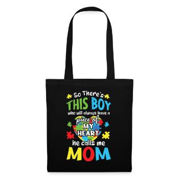 Un garçon m’appelle maman Puzzle Sensibilisation à l’autisme - Sac en tissu - noir - Devant