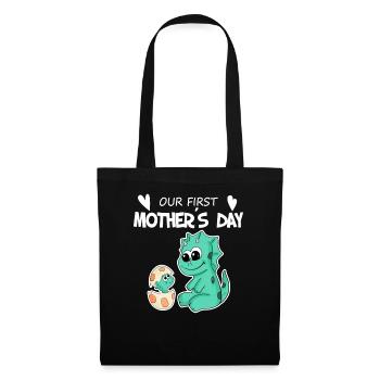 Muttertag - erster Muttertag Geschenk - Stoffbeutel - Schwarz - Vorne