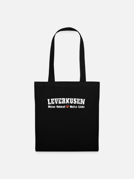 Leverkusen Meine Heimat meine Liebe Herz - Stoffbeutel - Schwarz