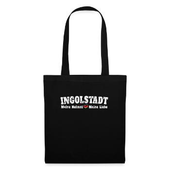 Ingolstadt Meine Heimat meine Liebe Herz - Stoffbeutel - Schwarz - Vorne