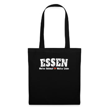 Essen Meine Heimat meine Liebe Herz - Stoffbeutel - Schwarz - Vorne