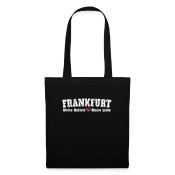 Frankfurt Meine Heimat meine Liebe Herz - Stoffbeutel - Schwarz - Vorne