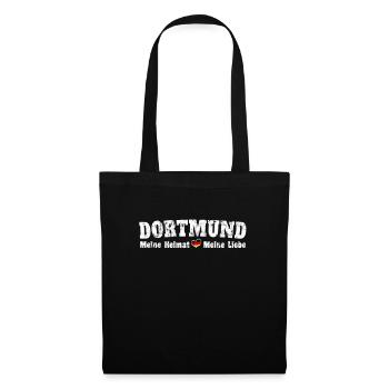 Dortmund Meine Heimat meine Liebe Herz - Stoffbeutel - Schwarz - Vorne