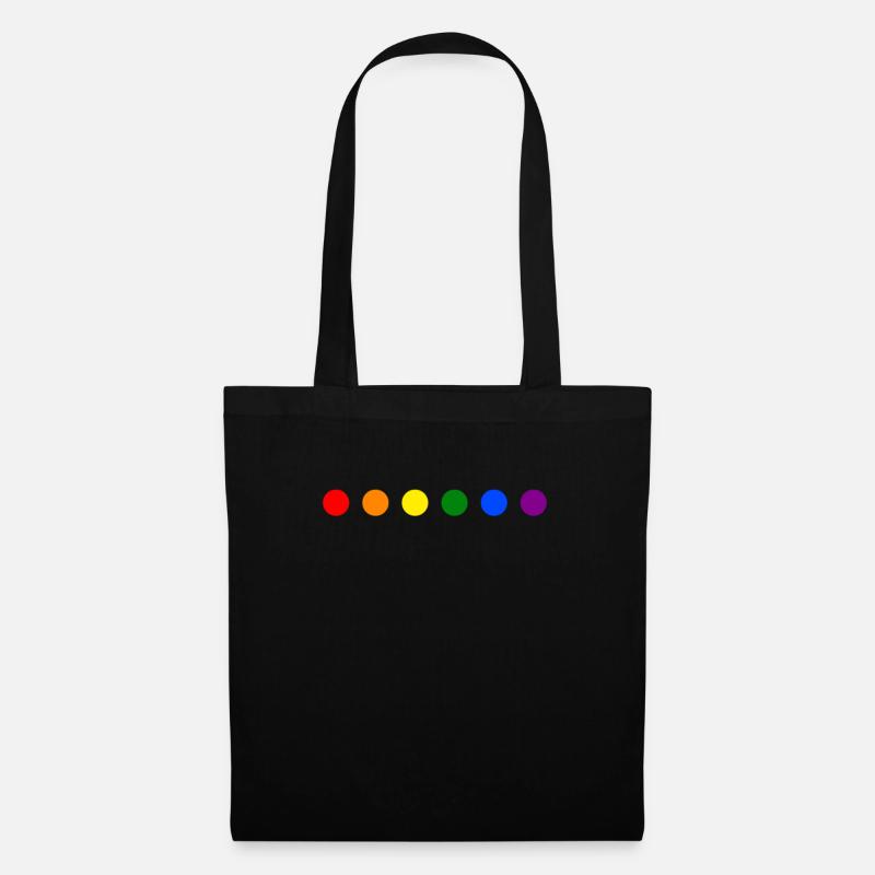 LGBTQ Regenbogen-Farbpunkte - Stoffbeutel - Schwarz