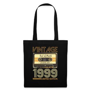 24 Birthday Man March Born 1999 Cassette - Sac en tissu - noir - Devant