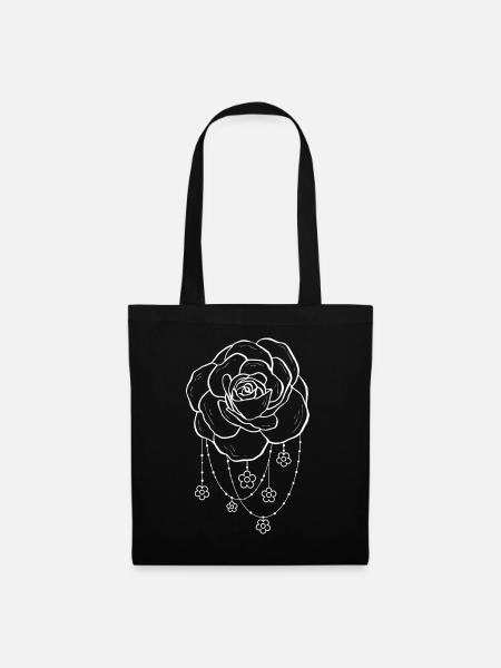 Bohemian Aesthetic Rose - Stoffbeutel - Schwarz