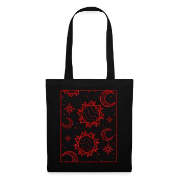 Bohemian Aesthetic Sun and Moon Pattern - Tote Bag - black - Front