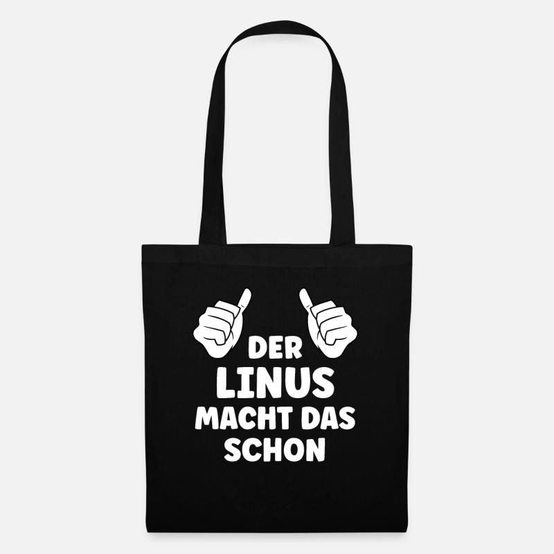 Linus Lustiger Spruch Vorname Name Linus - Stoffbeutel - Schwarz