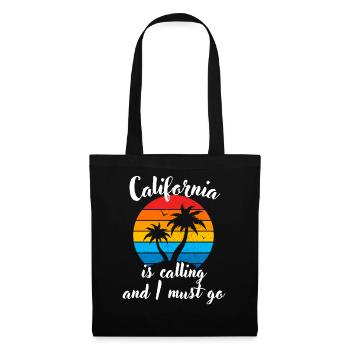 Palm Summer Funny Cadeau Rétro Californie - Sac en tissu - noir - Devant