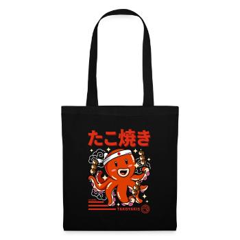 Japon Takoyakis poulpe kanji - Sac en tissu - noir - Devant
