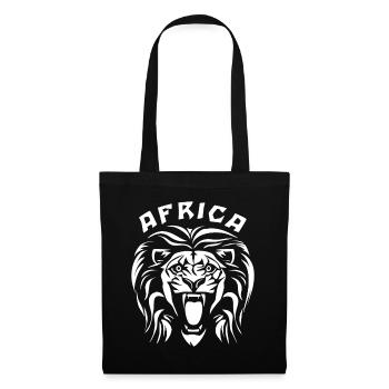 African lion's head and text Africa - Tote Bag - black - Front