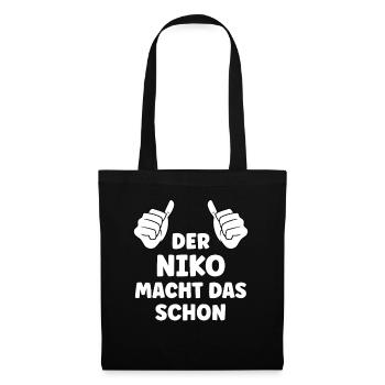 Niko Lustiger Spruch Vorname Name Niko - Stoffbeutel - Schwarz - Vorne