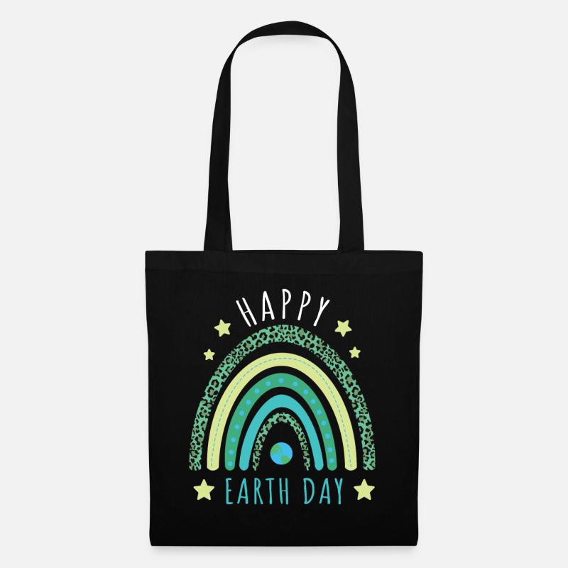 Rainbow Save Nature Oceans Day Tag der Erde - Stoffbeutel - Schwarz