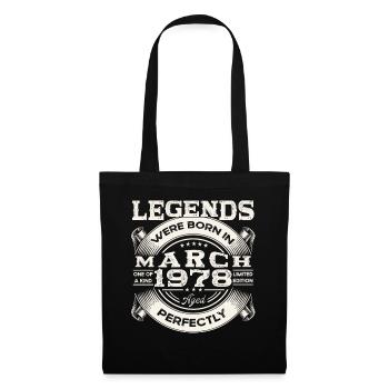 March Born 1978 45th birthday Man Legendary 78 - Tote Bag - black - Front