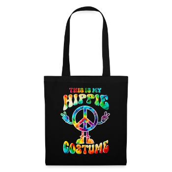 Hippie Kostüm Peace Love Tie Dye - Stoffbeutel - Schwarz - Vorne