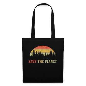 Save Planet Save Nature Jour des océans Rétro Jour de la Terre - Sac en tissu - noir - Devant