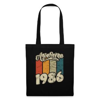 1986 Geburtstag Awesome since Retro - Stoffbeutel - Schwarz - Vorne