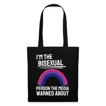 Bisexuell Regenbogen Bi Pride Month Geschenk LGBTQ - Stoffbeutel - Schwarz - Vorne
