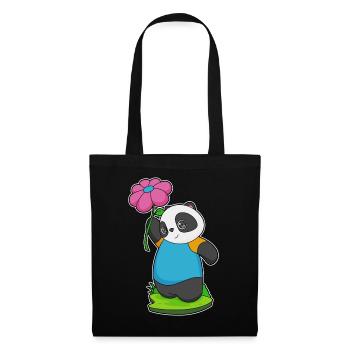 Fleur de panda - Sac en tissu - noir - Devant