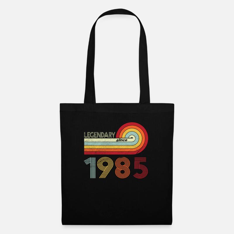 1985 Geburtstag Legendary since Vintage Rainbow - Stoffbeutel - Schwarz