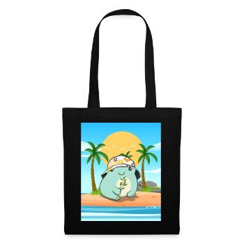 Coconut Girl Aesthetic Kawaii Frog Summer Beach - Stoffbeutel - Schwarz - Vorne