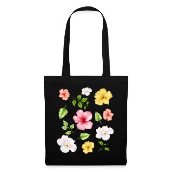 Coconut Girl Fleurs d’hibiscus esthétiques - Sac en tissu - noir - Devant