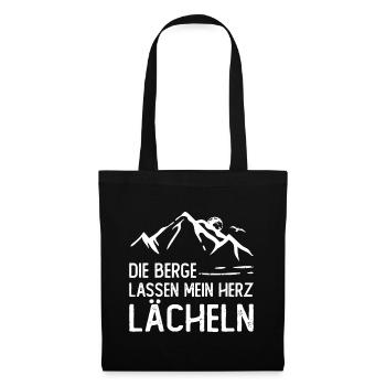 Die Berge lassen mein Herz lächeln - Stoffbeutel - Schwarz - Vorne