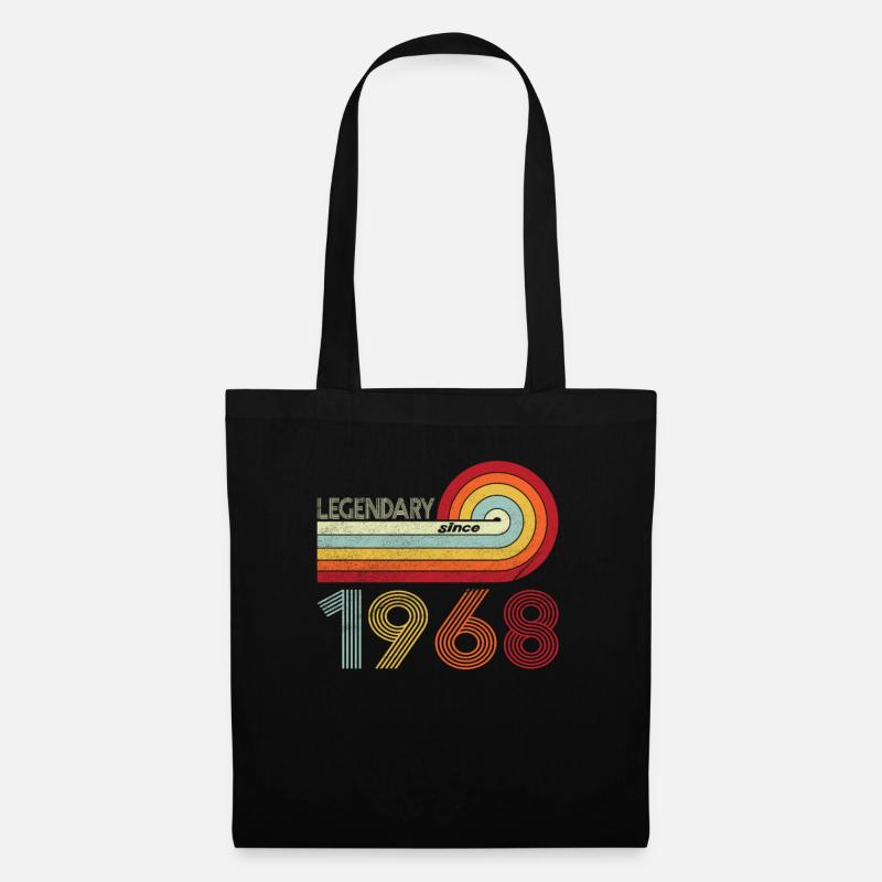 1968 Geburtstag Legendary since Vintage Rainbow - Stoffbeutel - Schwarz