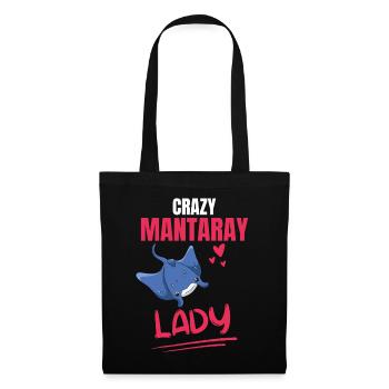 Verrückte Mantarochen Lady Frauen Geschenk Rochen - Stoffbeutel - Schwarz - Vorne
