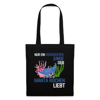 Meerestier Ozean Tier Jungen Geschenk Mantarochen - Stoffbeutel - Schwarz - Vorne