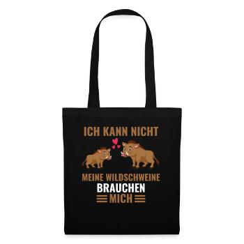 Tierliebhaber Wald Tier Geschenk Wildschwein - Stoffbeutel - Schwarz - Vorne