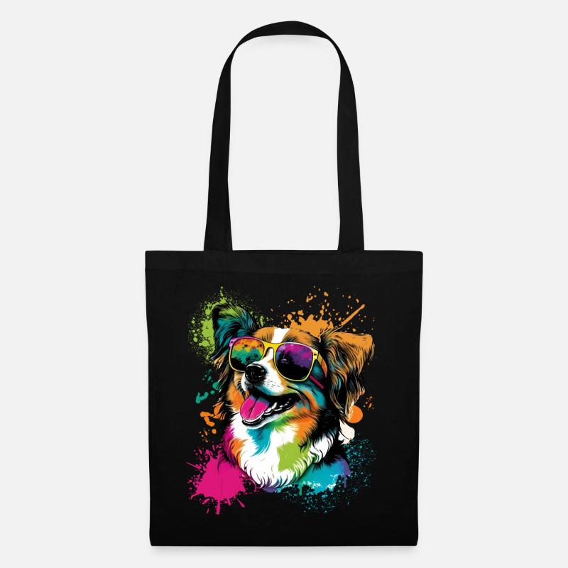 Ein süßer Hund mit Sonnenbrille Geschenk - Stoffbeutel - Schwarz
