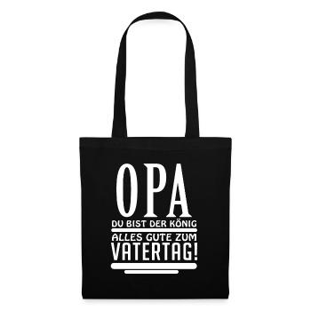 Opa Vatertag Großeltern Geschenk - Stoffbeutel - Schwarz - Vorne