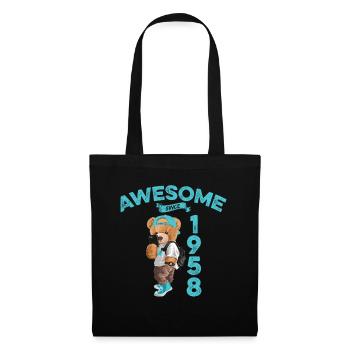 1958 Birthday Teddy Bear Awesome since - Tote Bag - black - Front