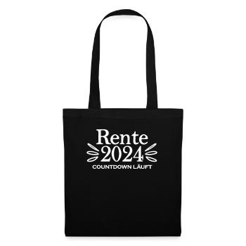 Renteneintritt 2024 - Rente 2024 Ruhestand Rentner - Stoffbeutel - Schwarz - Vorne