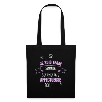 Team cancer cadeau femme fille cancer zodiaque - Sac en tissu - noir - Devant