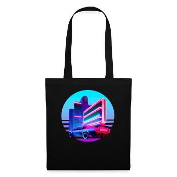 Retro Wave 80s Vaporwave Sunset - Tote Bag - black - Front