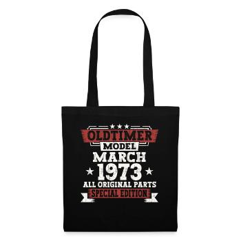 50th birthday man March Born 1973 Oldtimer - Tote Bag - black - Front