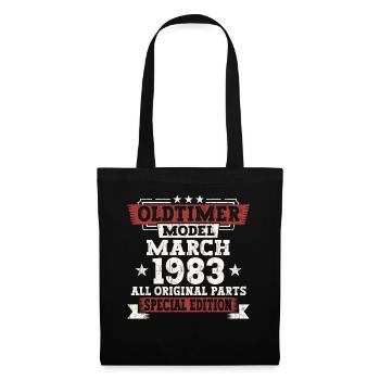40th birthday man March Born 1983 Oldtimer - Tote Bag - black - Front