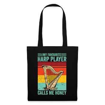 Harpist Harpist Retro - Tote Bag - black - Front