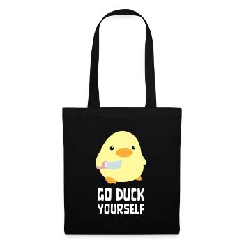 Go Duck Yourself - Canard au couteau Ente mit Messer - Sac en tissu - noir - Devant