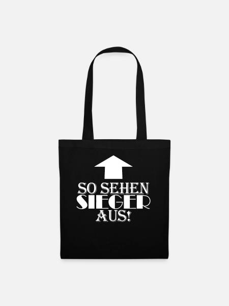Sieger Erster Gewinner Geschenk - Stoffbeutel - Schwarz