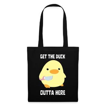 Canard et couverture - Canard au couteau Ente mit Messer - Sac en tissu - noir - Devant