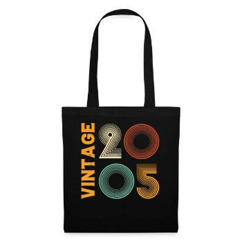 Vintage 2005 Retro Cooles Jubiläumsgeschenk - Stoffbeutel - Schwarz - Vorne
