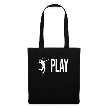 Drôle de jouer au volleyball - - Sac en tissu - noir - Devant