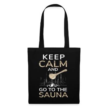 Restez calme et allez au sauna - Sac en tissu - noir - Devant