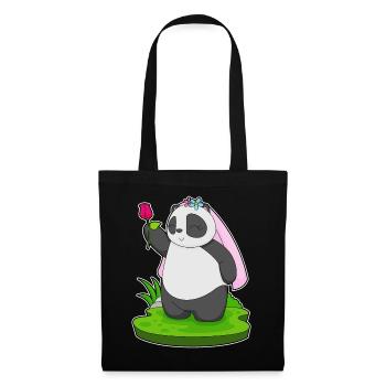 Panda Bride Rose Wedding - Tote Bag - black - Front