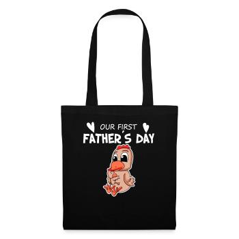 Vatertag - erster Vatertag Geschenk - Stoffbeutel - Schwarz - Vorne